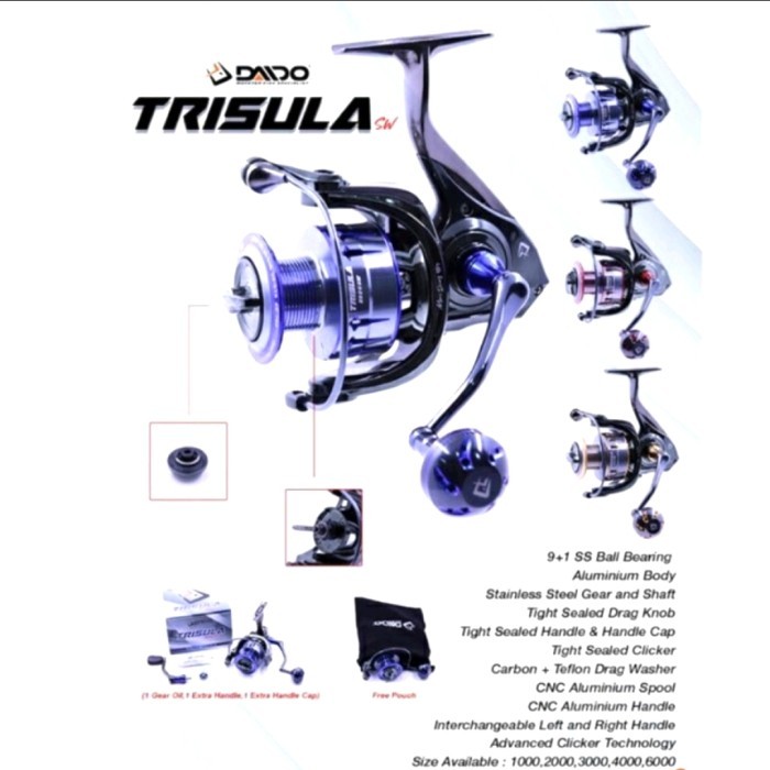 REEL DAIDO TRISULA SW PRO SERIES 1000,2000,3000,4000,6000 - Kuning, 1000