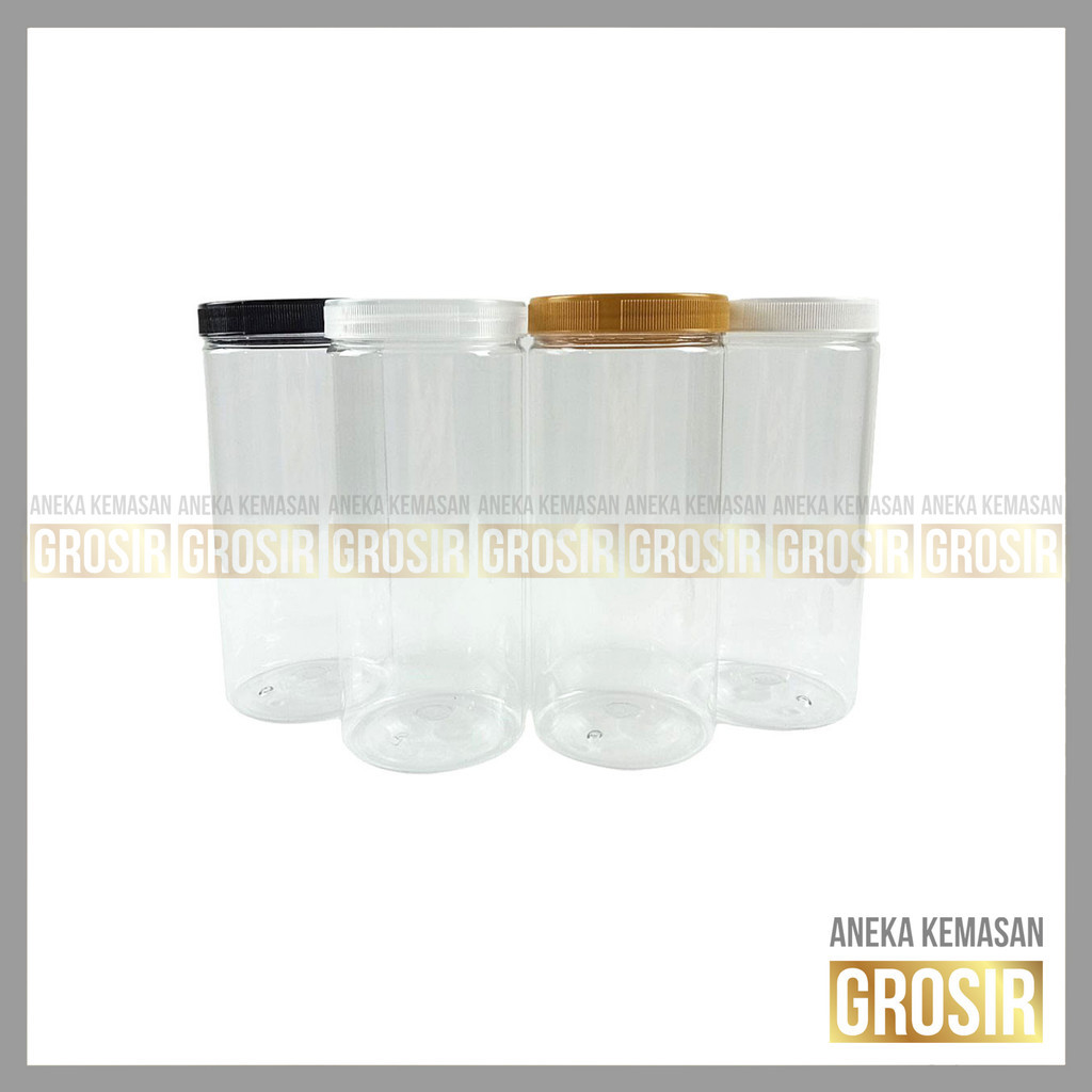 Toples Silinder 1300ml PET Tutup Plastik - Toples Tabung Bening Jumbo Serbaguna 1.3L