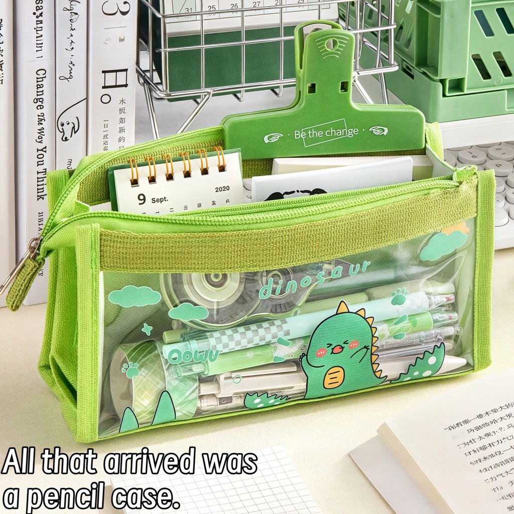 

Six-layer large-capacity portable pencil bag stationery supplies high-color transparent PVC storage stationery box