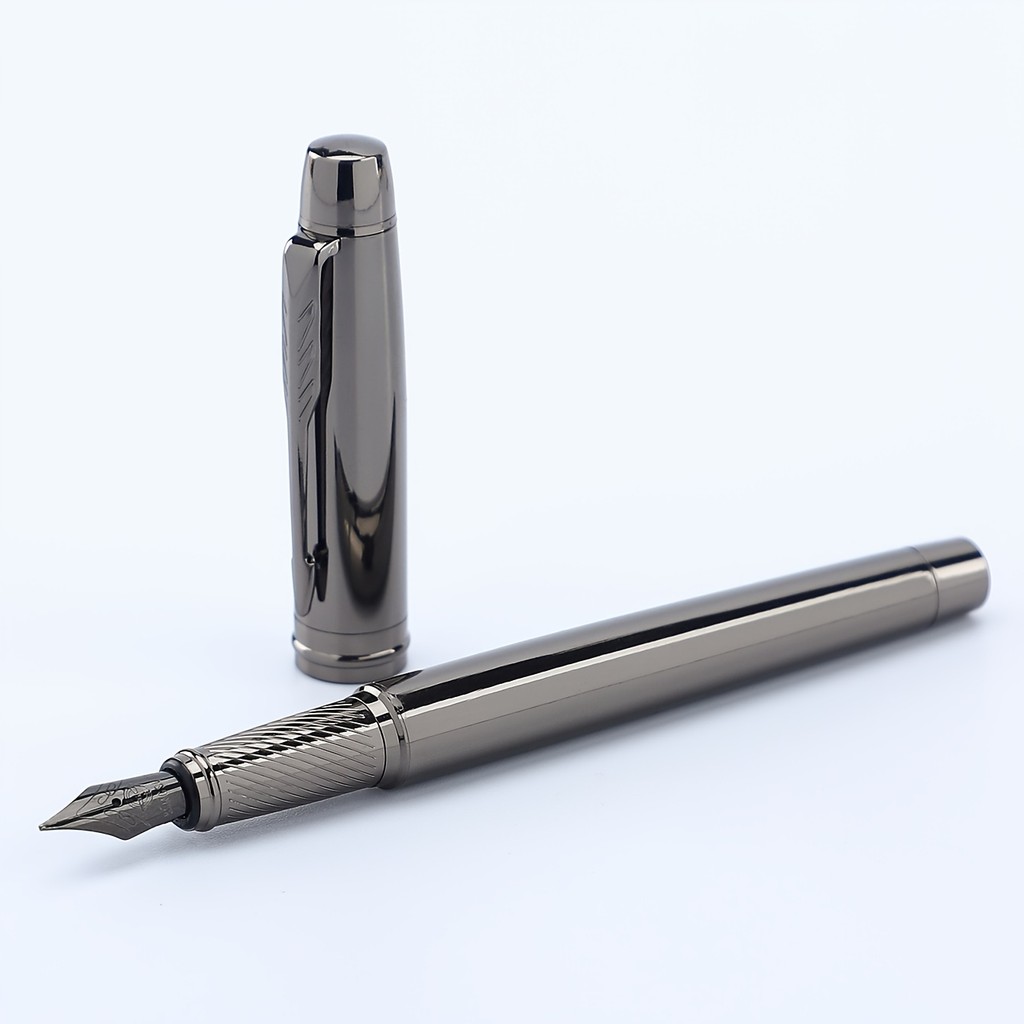 

1 Pc Silver Gray High-end Business Metal Pen, Lridium Pen Tip Medium size 0.5mm.For School Classroom, Office, Daily Writing