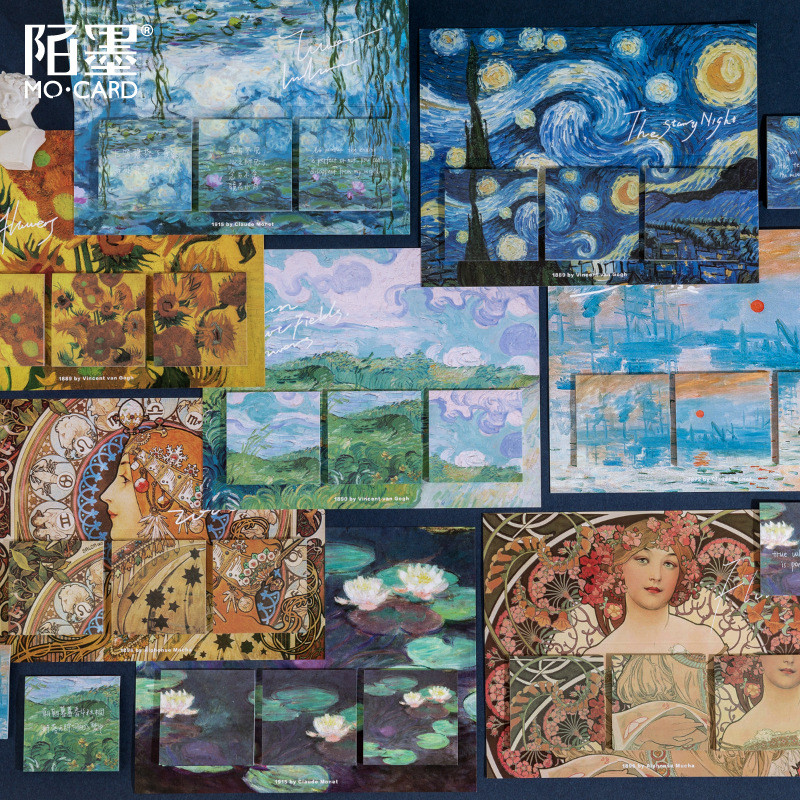 

Impression Gallery Series Sticky Notes Memo Pad Diary Stationary Flakes Scrapbook Decorative Van gogh starry sky N Times Sticky