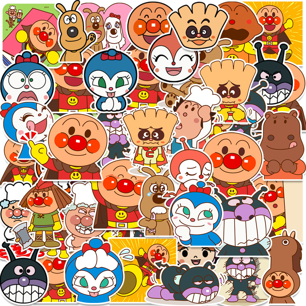 

10/30/50pcs Cute Anpanman Cartoon Stickers Kid Toy Waterproof Decals for Skateboard Luggage Helmet Y Funny Anime Sticker Packs