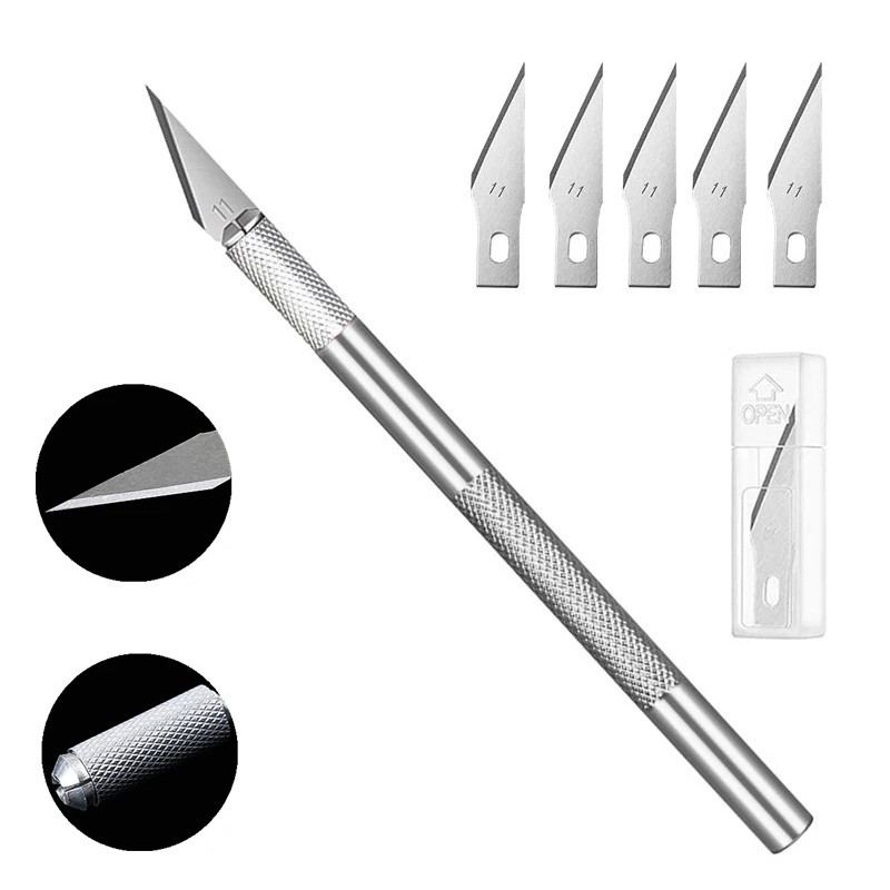 

Metal Engraving Scalpel Knife Kit Tools +5pcs Blades #11 Cutter Craft Knives for Art Sticker PCB Mobile Phone DIY Repair Tool