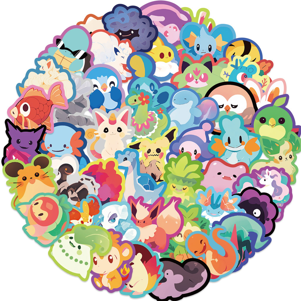 

50pcs Pocket Monster Pokemon Cartoon Graffiti Sticker Y Suitcase Skateboard Refrigerator Notebook Waterproof Sticker