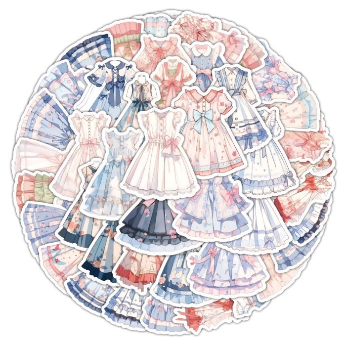 

sticker stiker waterproof 60 pcs dress gaun