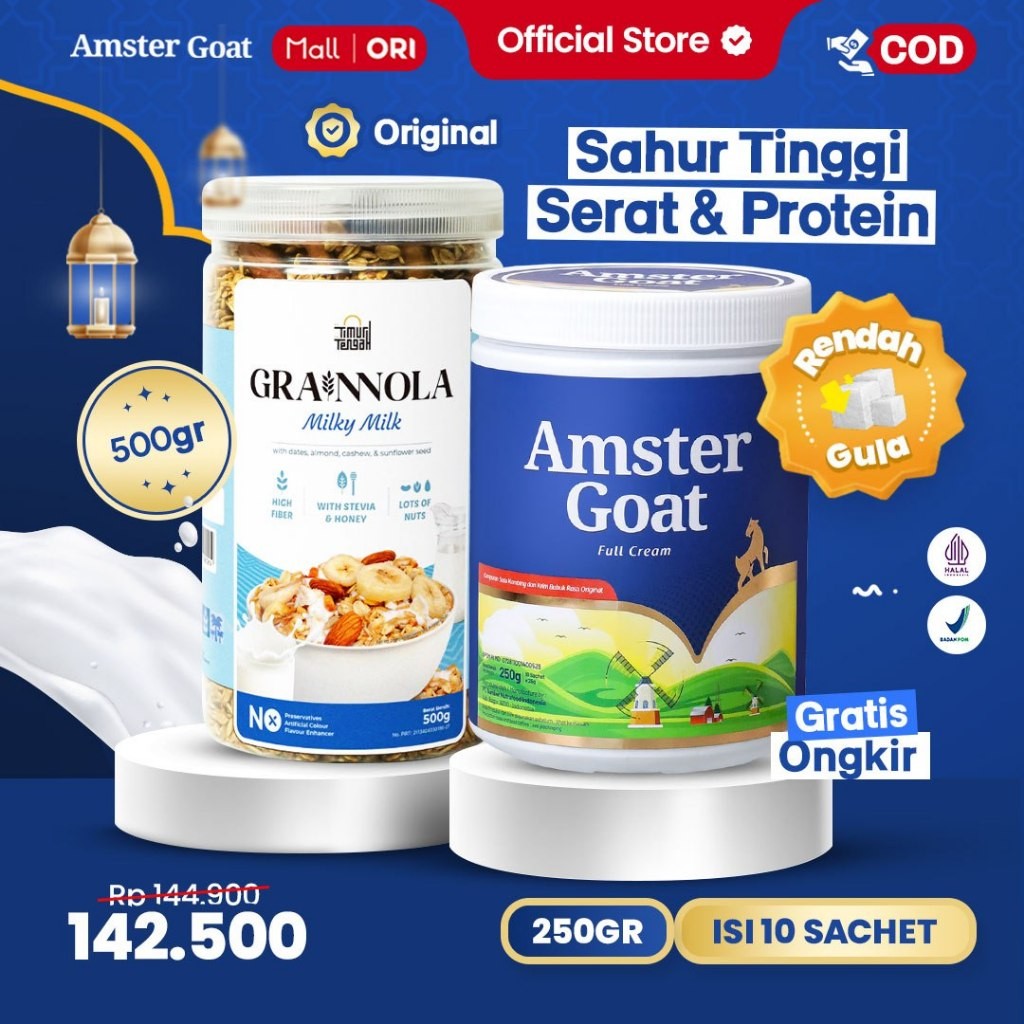 

PAKET SARAPAN SEHAT - Amstergoat Grainnola Milky Milk - Sereal Sarapan Sehat Rendah Kalori