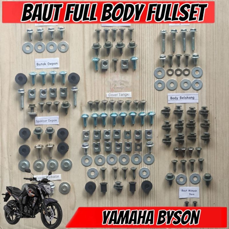 COD Baut Full Set Cover Body Yamaha Byson 150 FI / Baut Full Body Yamaha Byson Lengkap