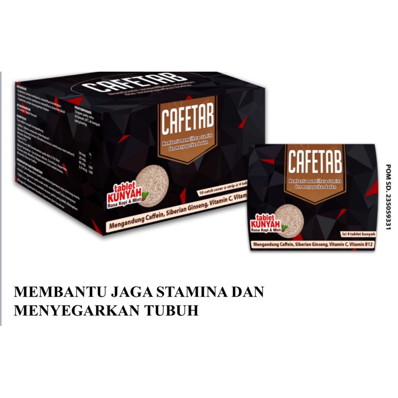 

CAFETAB Permen kunyah anti ngantuk strip isi 4 (Harga per strip)