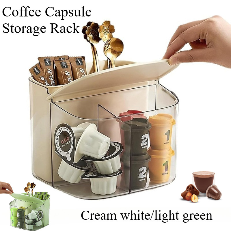 1pcs Coffee Pod Storage Holder Plastic Tea Bags Storage Container Kitchen Countertop Organizer Holde