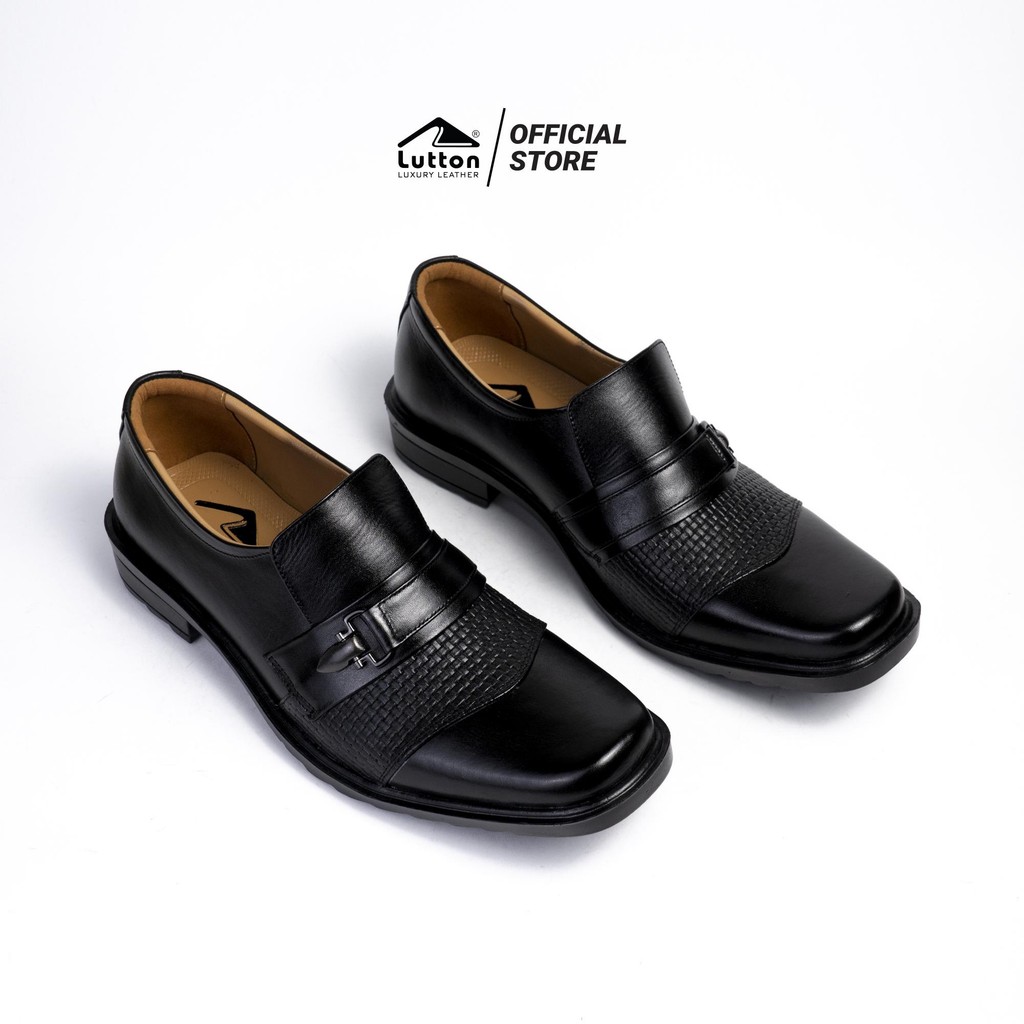Sepatu Pantofel Hitam Pria Formal Kantoran Wedding Pesta Bahan Kulit Asli Lutton - ANTASENA - Shoes