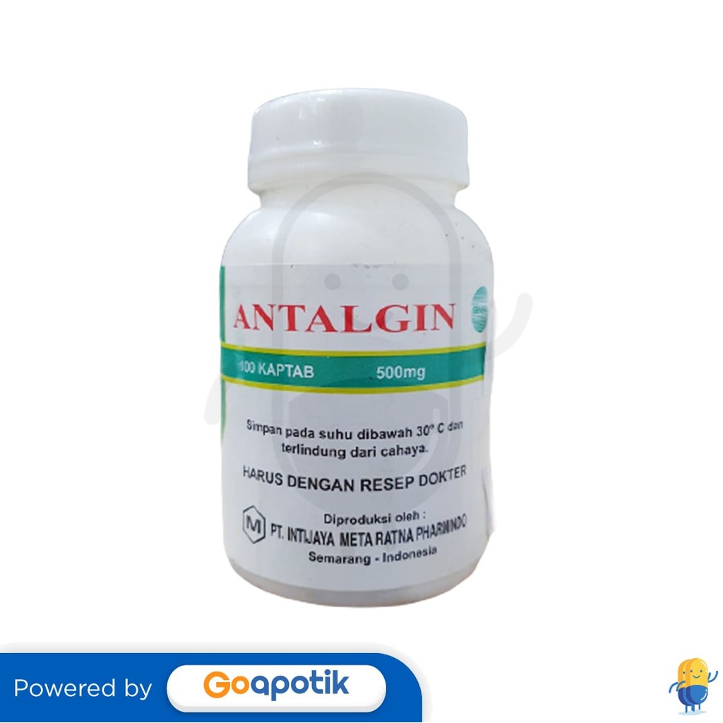 Antalgin Metamizole Sodium Intijaya 500 Mg Botol 100 Kaplet