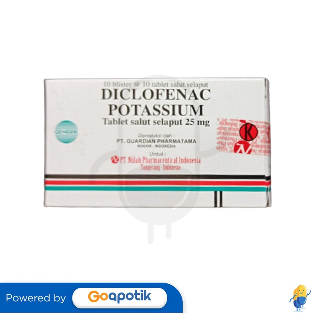 Diclofenac Potassium Nulab 25 Mg Box 100 Tablet