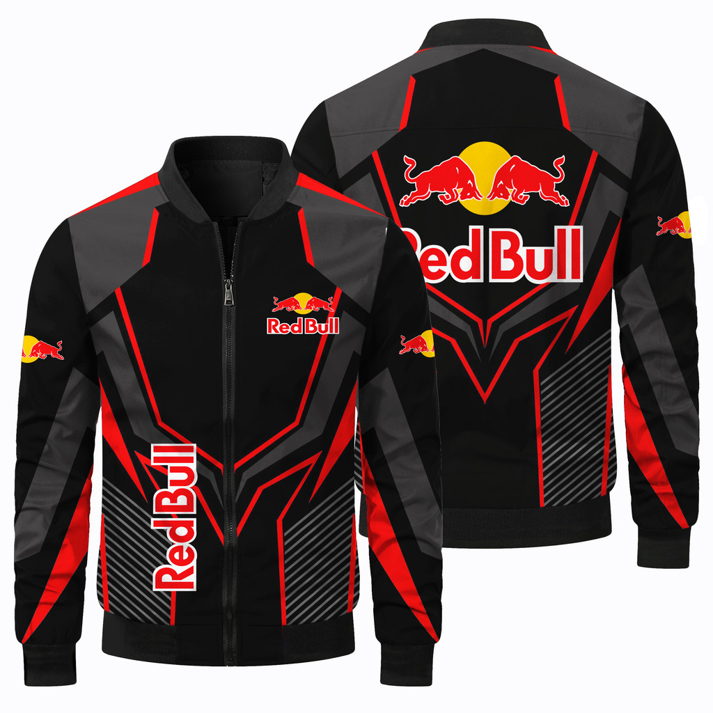 New Fashion Red Bull Jacket Red Bull 3D Printing Racing Jacket Outdoor Sports Motorcycle Jacket Red 