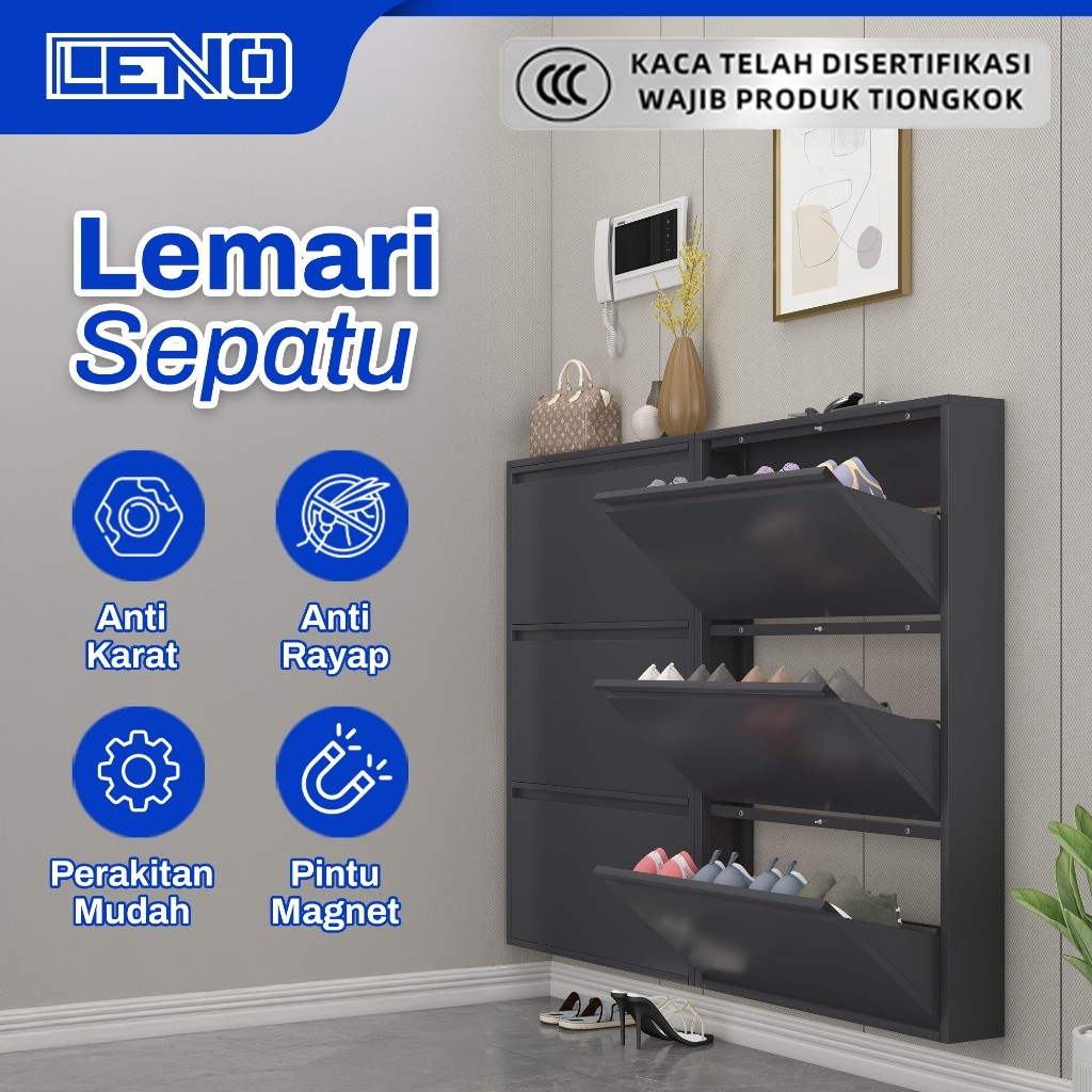RAK SEPATU BESI LEMARI SEPATU SUSUN TERTUTUP RAK SEPATU BESI KUAT TEBAL RAK SEPATU BESI