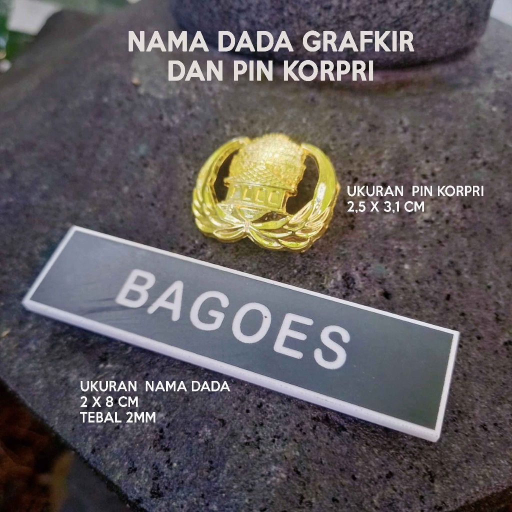 

Papan Nama Dada Grafir Papan Nama Dada Plus Pin Korpri Kuningan Lencana Korpri Terbaru