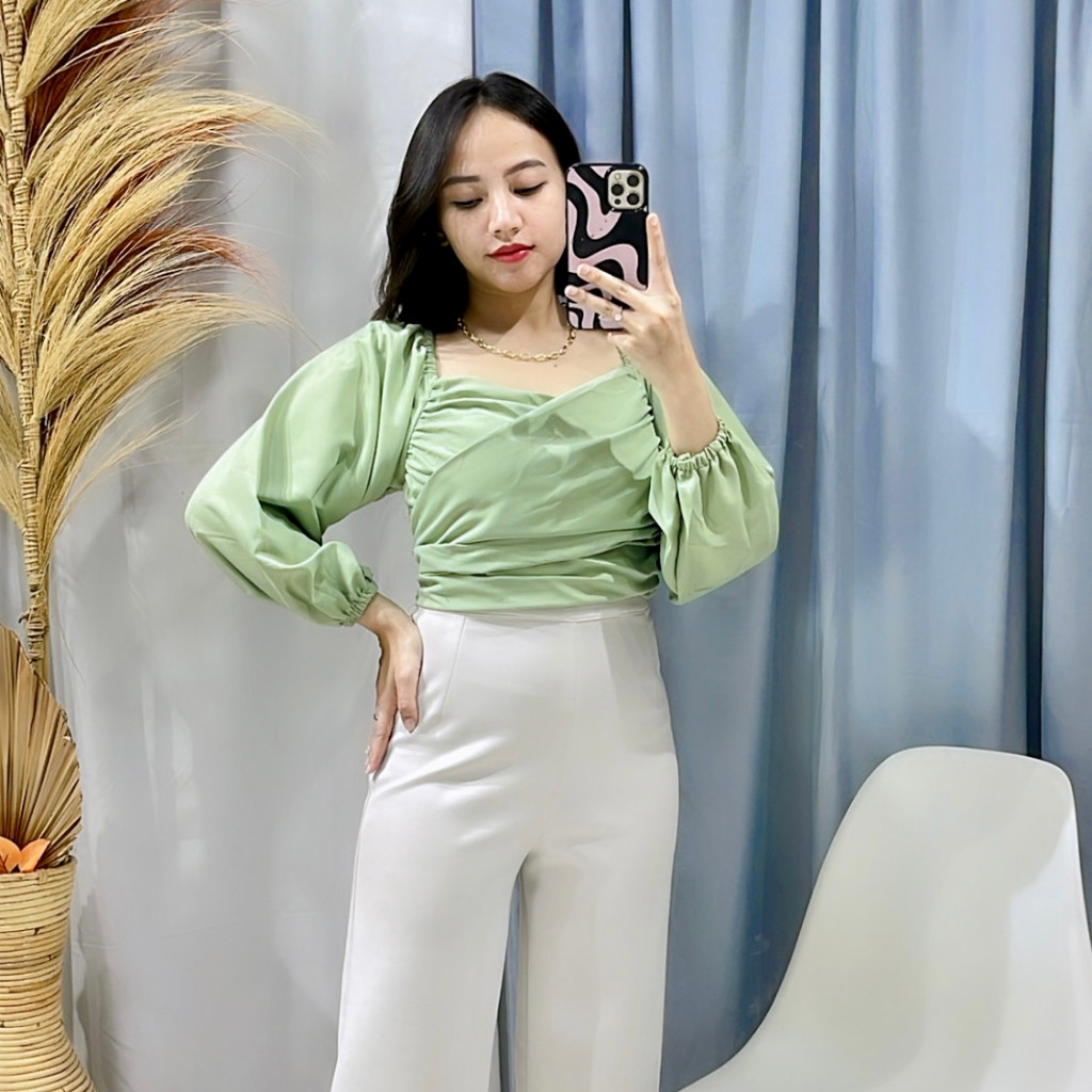 FLASH SALE RX FASHION - PIXIE LONGSLEEVE KATUN TWISTCONE / KOREAN LOOK - PN