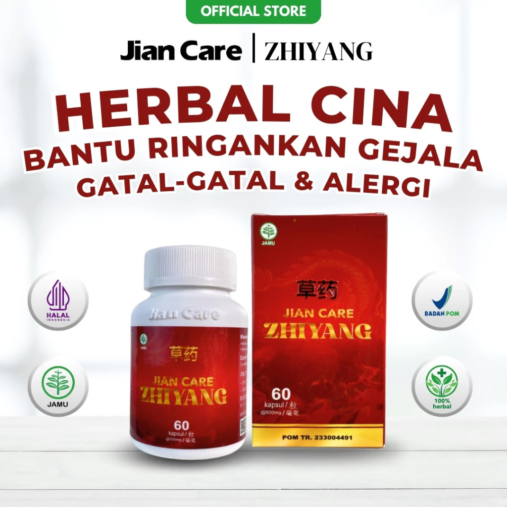 Jian Care Zhiyang - Obat Herbal Cina Untuk Meredakan Rasa Gatal Pada Kulit Alergi Biduran