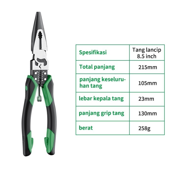 

ISKU Tang Set 3 Pcs 8" & 8.5" Tang Kombinasi Tang Lancip Tang Potong - Tang Lancip