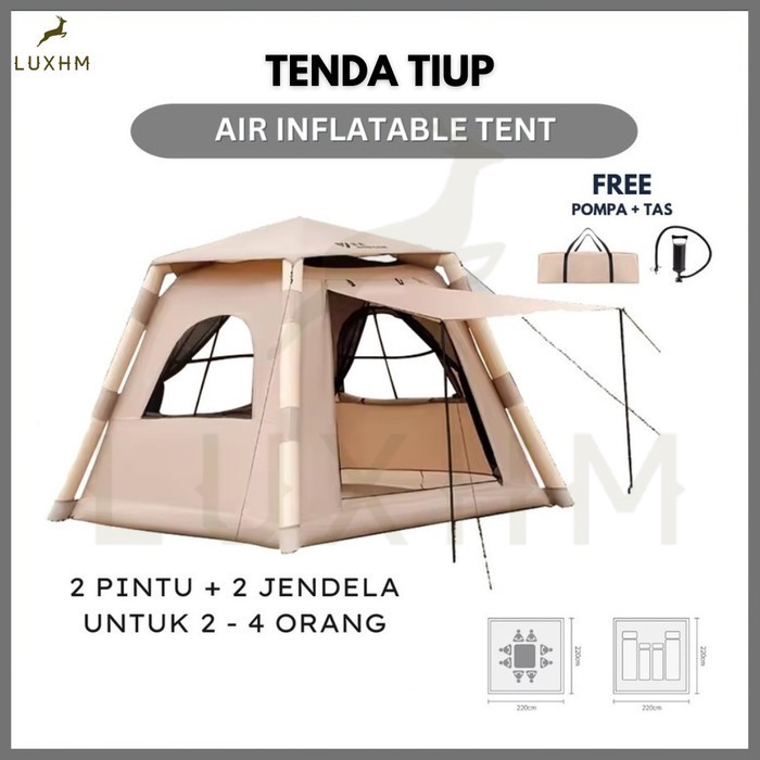 Eiger Official Adventure - Tenda Camping Pompa Udara Otomatis 2-4 Orang | Air Inflatable Tent Outdoo