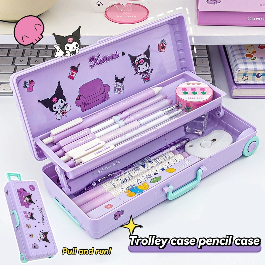 

[DOTDING] Tas Pensil Troli Kuromi 3D - Desain Kawaii Multifungsi Anti Jatuh dengan Roda Portabel untuk Anak Laki & Perempuan Kapasitas Besar H519