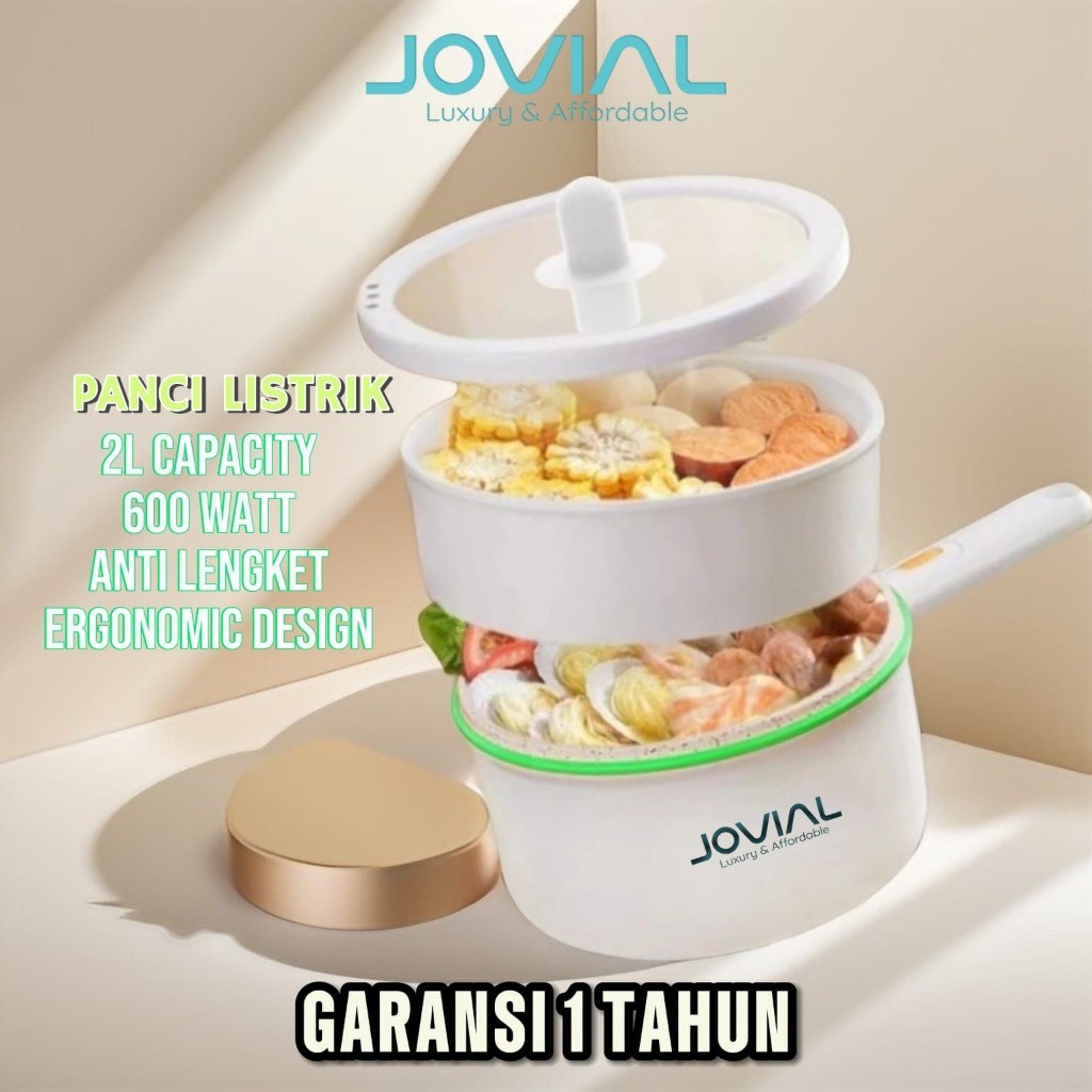 Jovial Panci Listrik Serbaguna 1.8L / Panci Elektrik Penggorengan Low Watt 600W