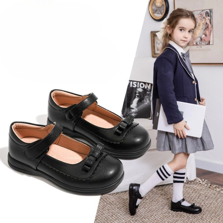 ( SHO404 / SHO461 ) Sepatu shoes sekolah mary jane klasik pita classic anak perempuan - black hitam
