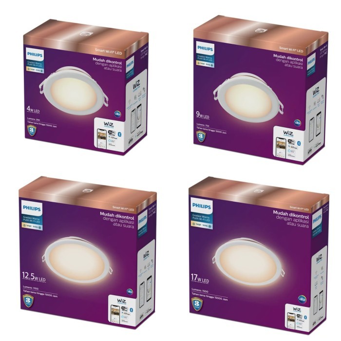 

PHILIPS Lampu Downlight Smart WiFi WIZ 4W 9W 12.5W 17W Watt TW - 4 Watt