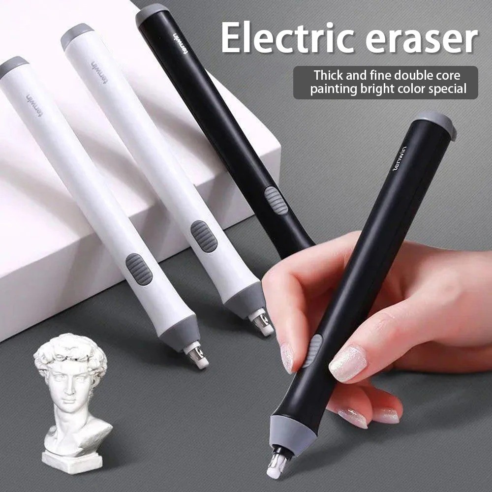 

TENWIN A Set of Electric Eraser Automatic Rotary Quick Wipe School Supplies for Sketching, Revision (Battery Not Included)