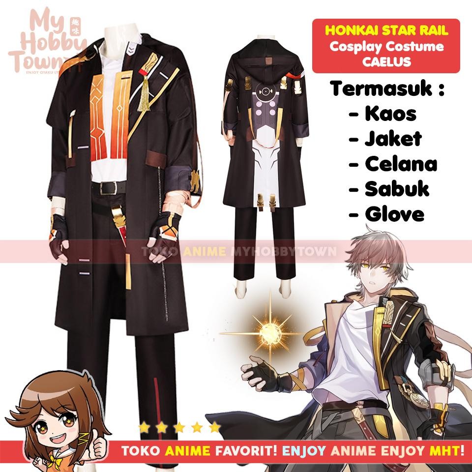 Kostum Cosplay Anime Game Honkai Star Rail Caelus Trailblazer