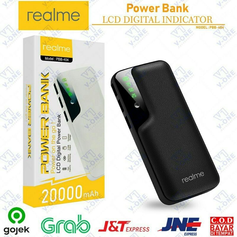 PB POWERBANK POWER BANK REALME MURAH KAPASITAS 20000 MAH PBB 404