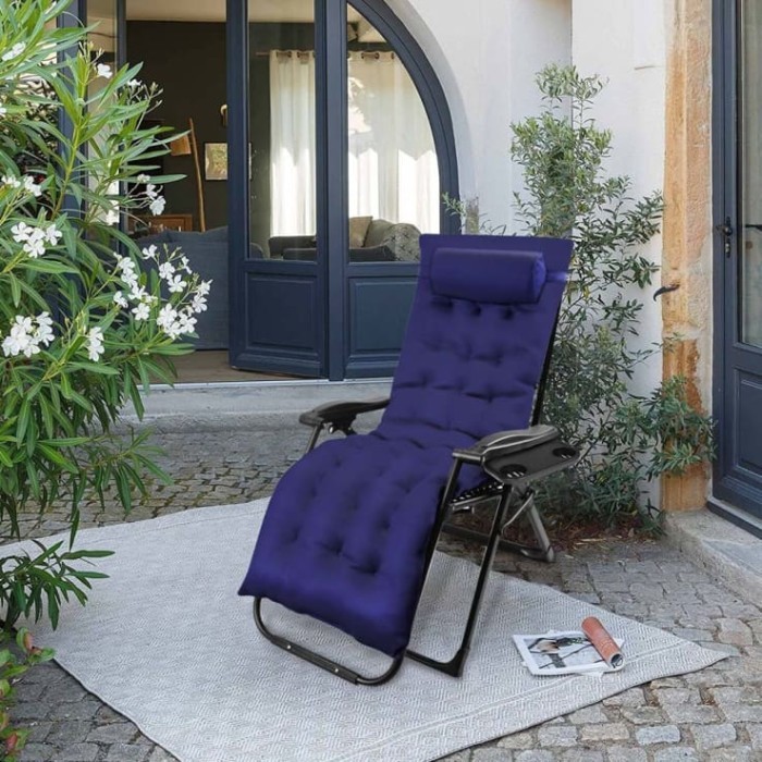 kursi santai Outdoor Teras Lipat SOLEIL Kursi Recliner Zero Gravity