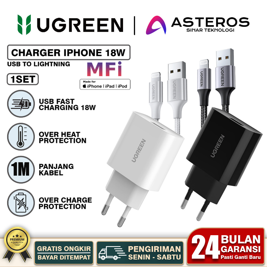 LIVE UGREEN Charger Mfi For iPhone 7 8 X XS Max XR USB Fast Charging 18w Single Port