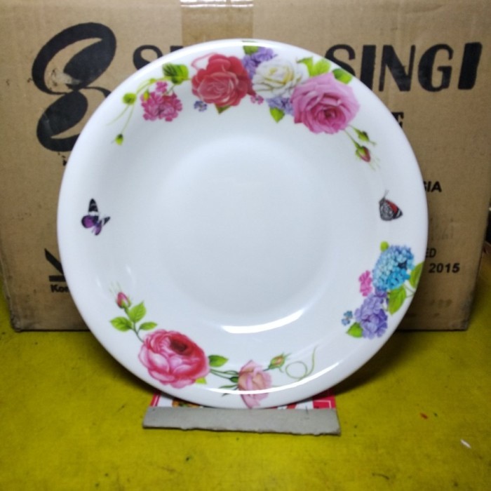 Singa Singi Piring Makan Melamin Lekuk Dalam 9" PL-519 Motif Bunga