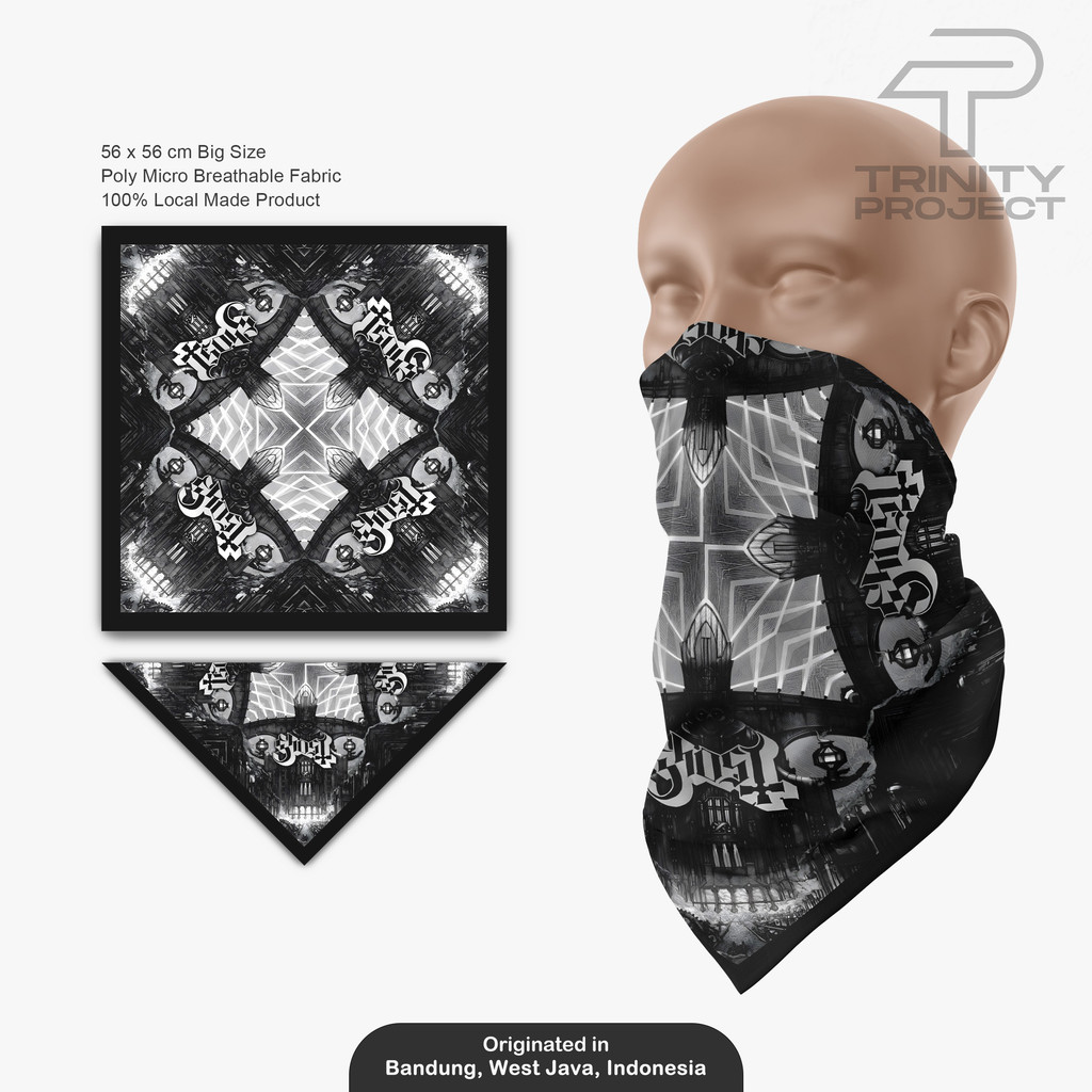Ghost - Bandana /Paisley Masker Scarf /Band Death Metal /Bandana Slayer Unisex /Skena Aksesoris Outf