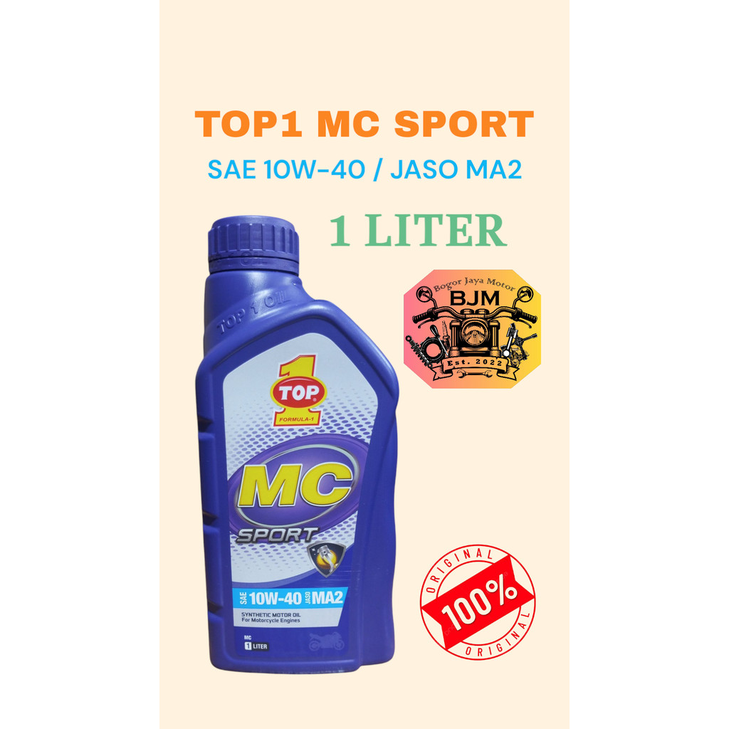 1 PCS OLI MOTOR TOP1 MC SPORT SAE 10W-40 JASO MA2 1L OLI TOP1 10W40 1LITER 1 LITER OLI TOP 1 ORIGINA