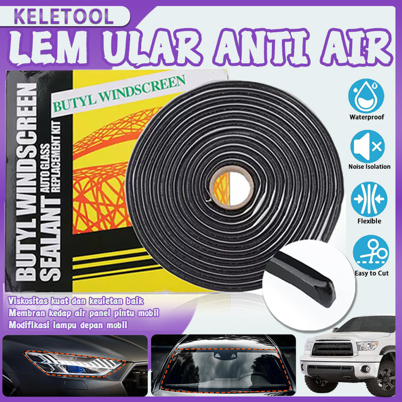Pita Segel Butil Lem Ular 13 Kaki Pita Penyegel Karet Hitam Tahan Air Kebocoran Isolasi Kebisingan P