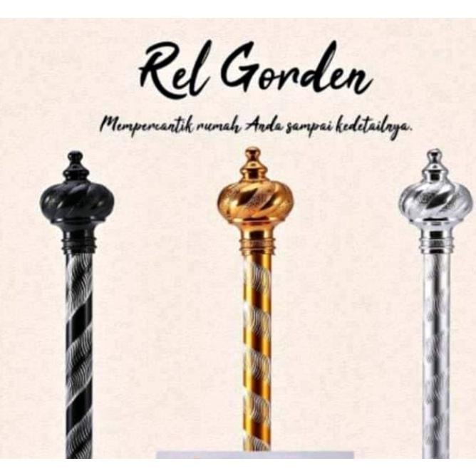 Promo TIANG BATANG GORDEN FULLSET PIPA BESI GORDYN TONGKAT HORDENG KORDEN - 50 cm, SILVER terlaris