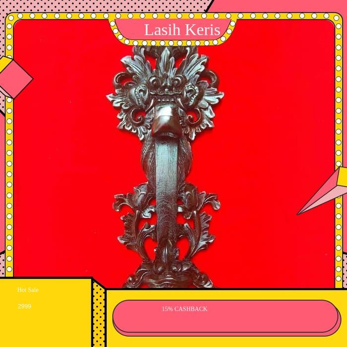 Hiasan Dinding Blawong Keris Tombak Ukiran Makoro Kepala Buto Unik KRS7