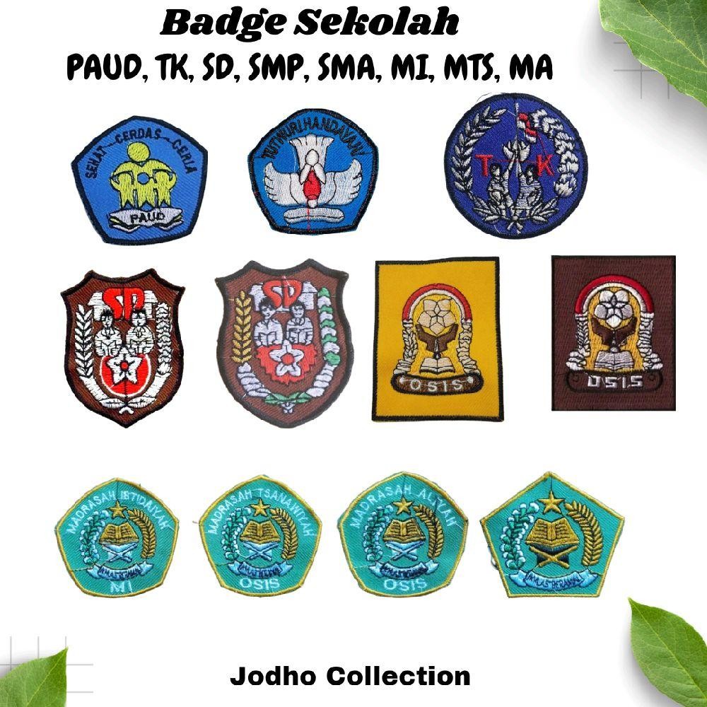 Badge Emblem Sekolah  Bordir / Bet Saku Sekolah