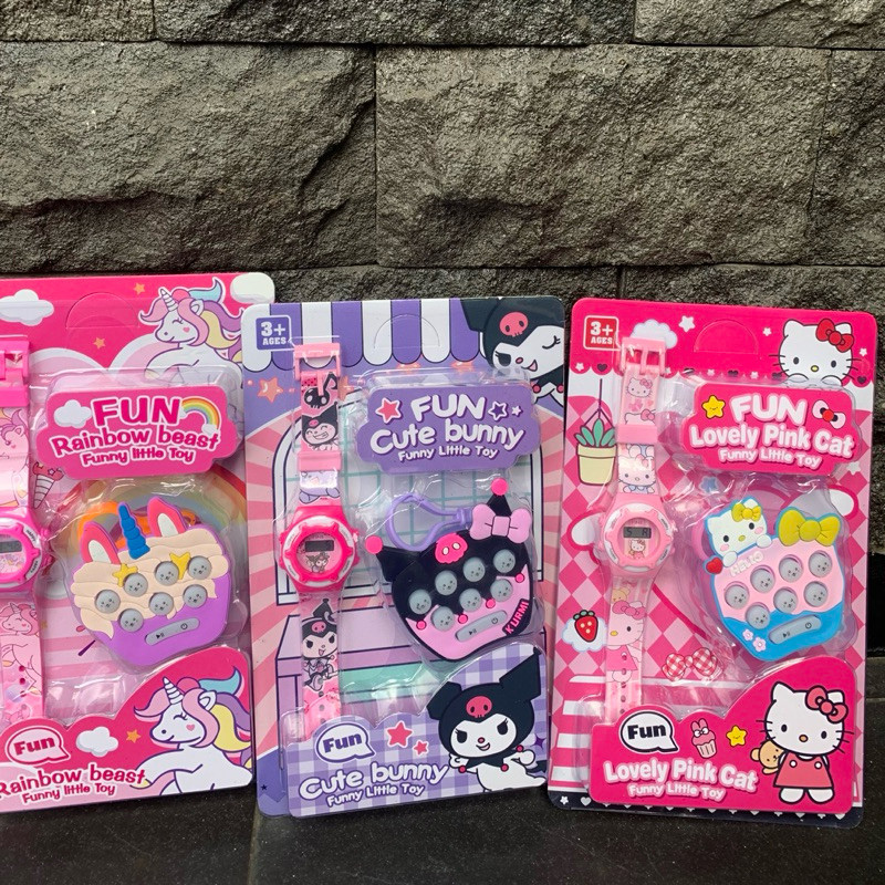 jam tangan set pop it elektrik mini/mainan pop it mini/jam tangan anak