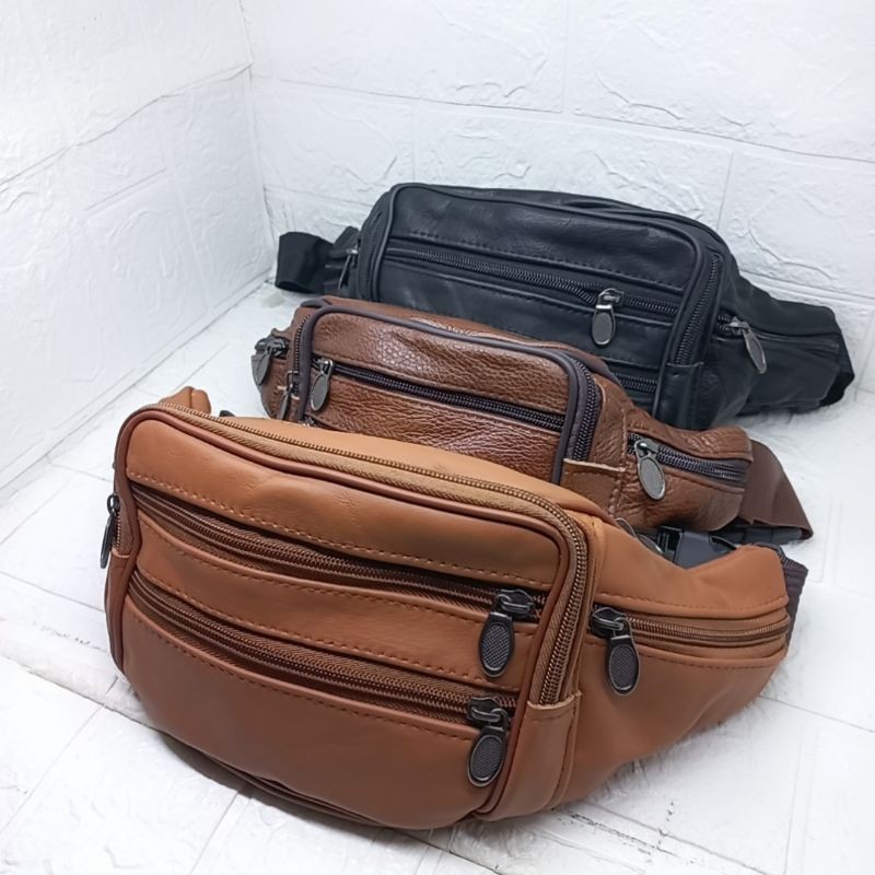 Tas Pinggang Kulit Sapi Asli Ukuran BesarTas Selempang Kulit Asli Waistbag Kulit Asli Pria Wanita