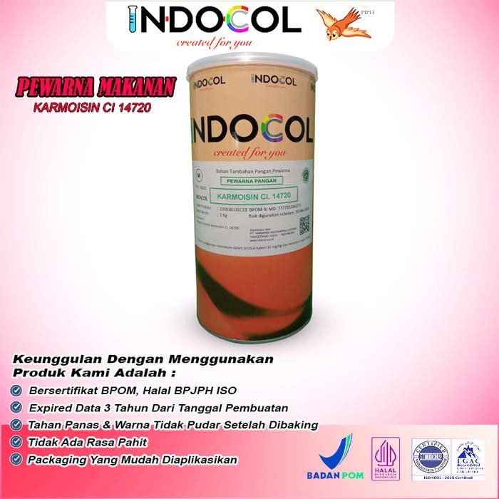 

Pewarna Makanan INDOCOL KARMOISIN CI.14720 (CARMOISINE) - PACKING 500 GR