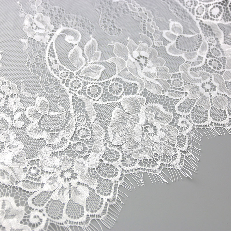

(3meters) 28cm Width Fashion High Quality Handmade DIY Black White Eyelash Lace Trimming fabric