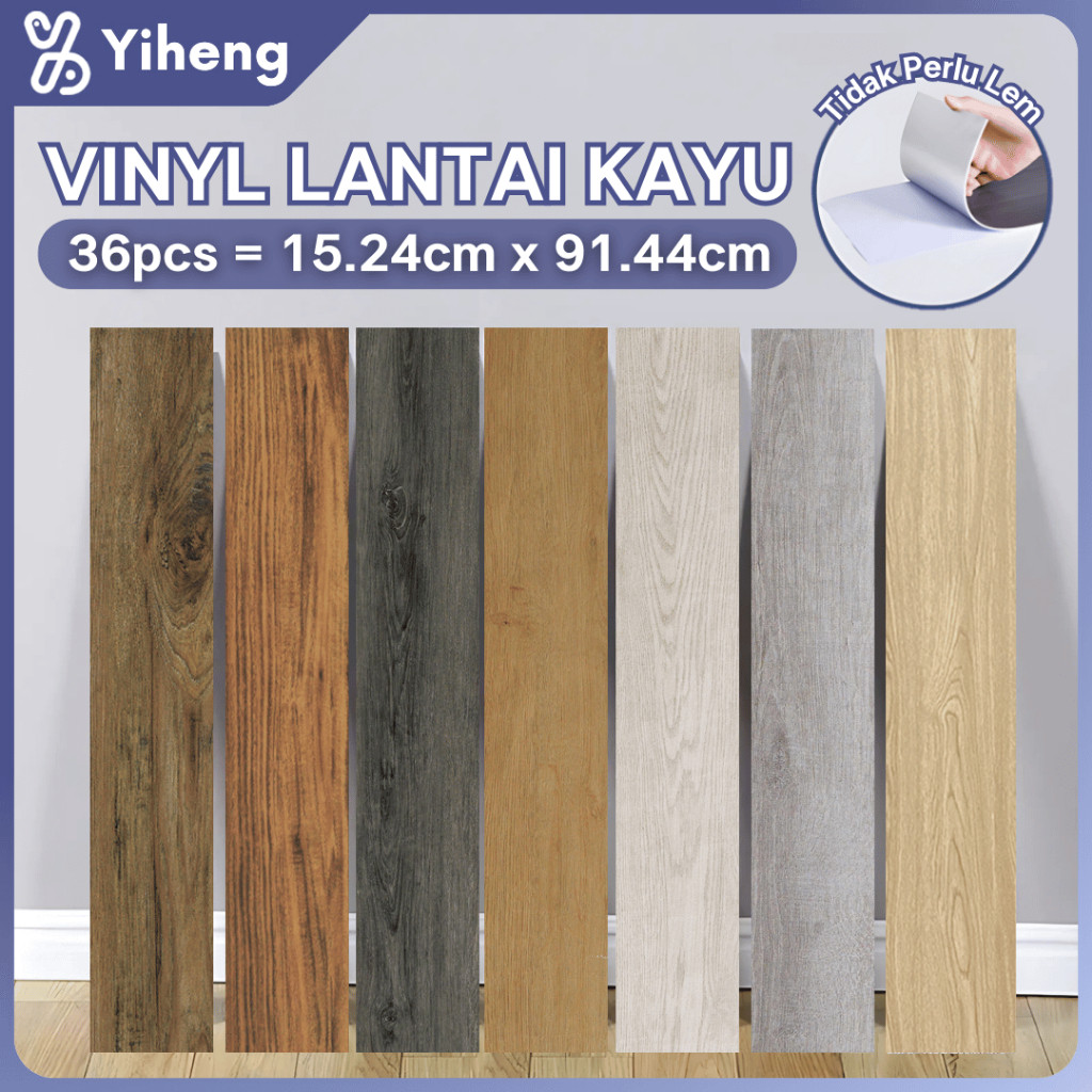 Lantai Vinyl Premium 1 BOX ISI (36pcs) Stiker Lantai Vinyl Lantai Kayu High Quality Vinyl Stiker Lan