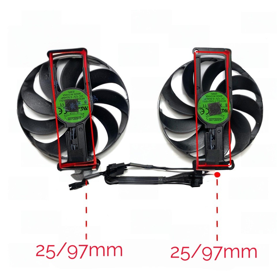 VGA GPU Card Fan for ASUS RTX3060ti 3060 3050 DUAL MINI OC V2