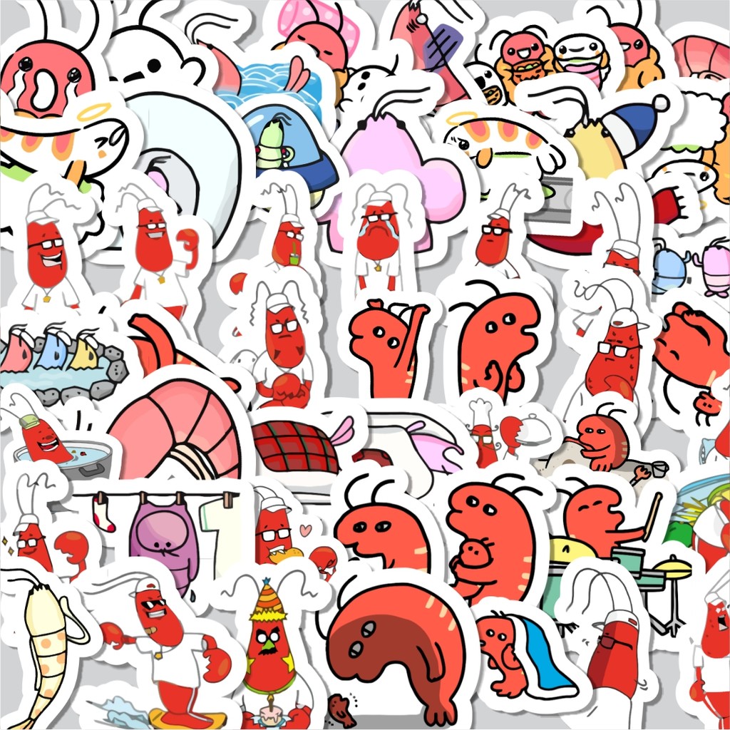 

Stiker Cutting Pack Hewan Udang Isi 100Pcs Series Aesthetic Lucu Keren Untuk Koper Bahan Vynil