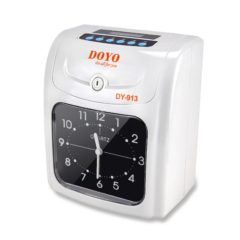 

Punch Card English Button Attendance Machine With Built-in Battery Electronic Time Clock Automatic Print Conversion