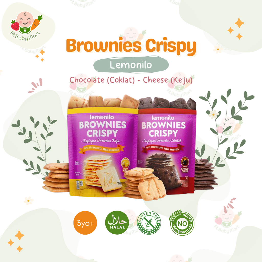 

Bella Belli Lemonilo - Brownies Crispy Rasa Chocochips Keju Cemilan Sehat Gluten Free