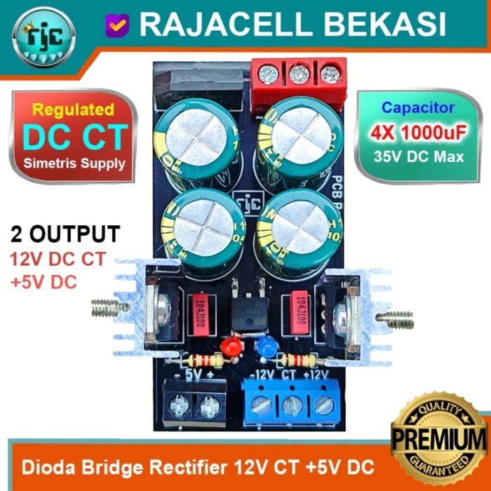 AMD99 DC Rectifier CT Penyearah Tegangan Power Supply Simetris 12V 15V 5V - Unregulated +5V