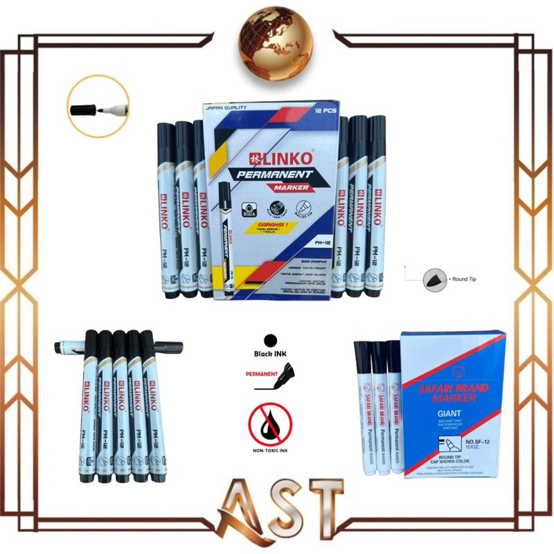 

Spidol Permanent Marker Permanen Tahan Air Warna Tinta Hitam